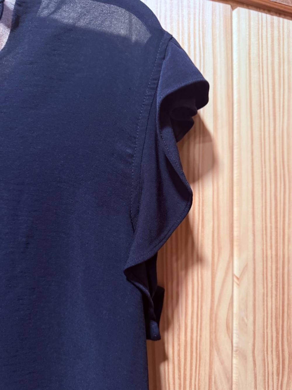Soho sheer neck line ruffle cap shoulder top - Picture 2 of 7